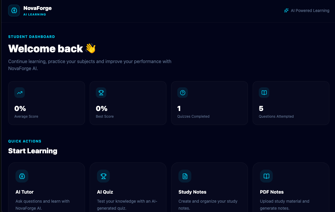 NovaForge AI Dashboard
