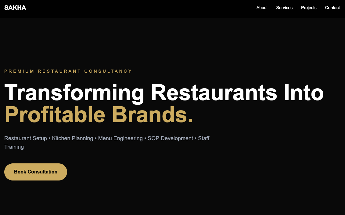 Restaurant Consultancy Website